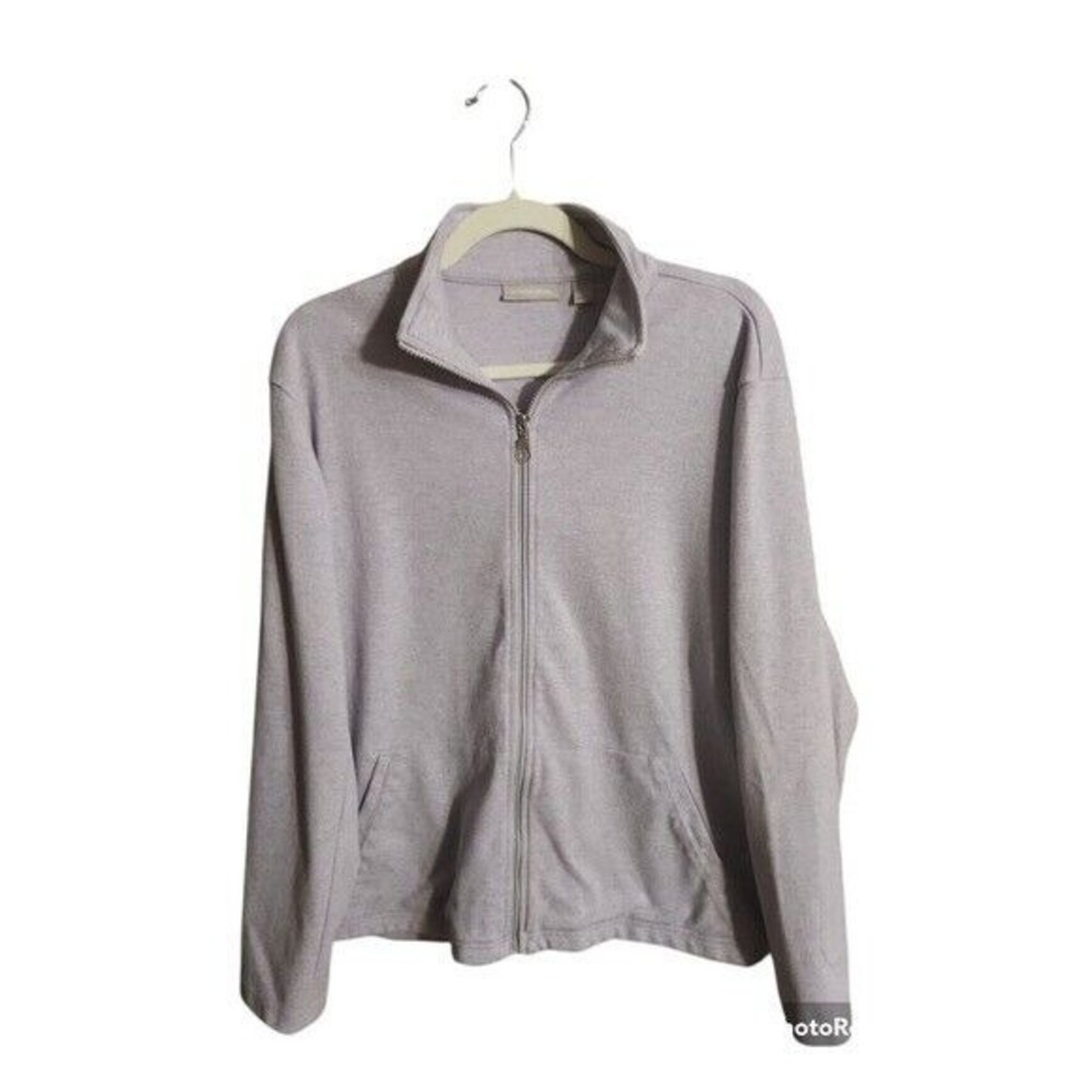 Nordstrom‎ Full Zip Jacket Pockets Heathered Lavender Comfort Size Large Womens